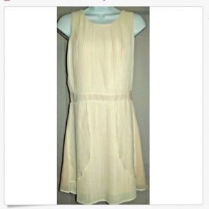 Monica Rose Dress Rose Cream Pleated Overlay M